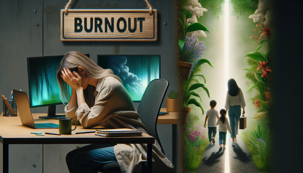 Изображение профессионального выгорания IT-руководителя и пути к восстановлению баланса.