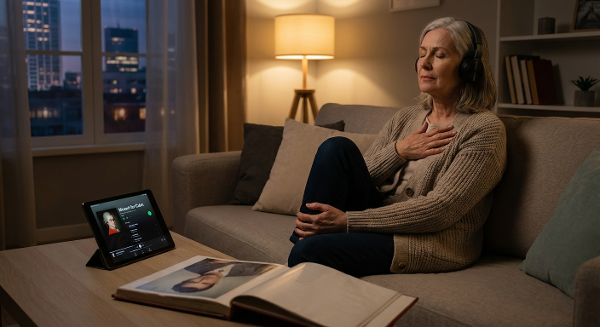 Пожилая женщина, испытывающая вечернюю тревогу и панические атаки, связанные с переживаниями за взрослого сына.