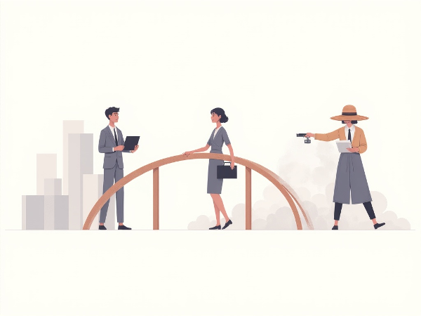 Стилизованное изображение трёх символических фигур, представляющих типы профессиональной самореализации: Архитектор, Связующее звено и Искатель.