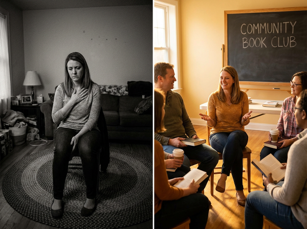 Женщина, чувствующая одиночество, находит путь к теплым отношениям через небольшие шаги и искреннее общение.